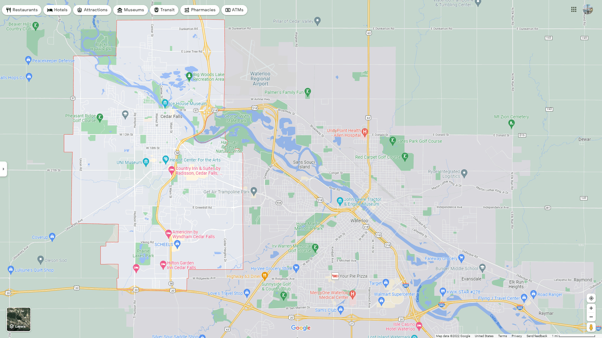 Cedar Falls map
